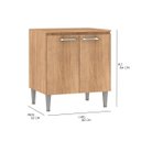 Ver imagem 3 de Balcão para Cooktop 80 X 84 Cm 2 Portas Cozinha Max Mdp Carvalho - Clicklar