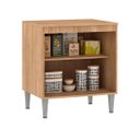 Ver imagem 2 de Balcão para Cooktop 80 X 84 Cm 2 Portas Cozinha Max Mdp Carvalho - Clicklar