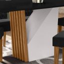 Ver imagem 3 de Mesa de Jantar Redonda 6 Lugares 160cm Venetti N02 Ypê/Preto - Mpozenato