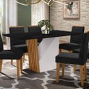 Ver imagem 2 de Mesa de Jantar Redonda 6 Lugares 160cm Venetti N02 Ypê/Preto - Mpozenato
