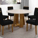 Ver imagem 2 de Mesa de Jantar Redonda 6 Lugares 135cm Ella N02 Ypê/Off White - Mpozenato