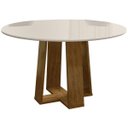 Ver imagem 1 de Mesa de Jantar Redonda 6 Lugares 135cm Ella N02 Ypê/Off White - Mpozenato