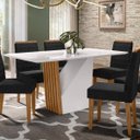 Ver imagem 2 de Mesa de Jantar Redonda 6 Lugares 160cm Venetti N02 Ypê/Off White - Mpozenato