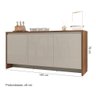 Buffet 03 Portas 01 Gaveta Madrid Cedro Off White Casa D - 2