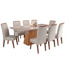 Ver imagem 2 de Mesa de Jantar 8 Lugares Indianápolis com Vidro Mel/marfim/off White - Panorama Móveis