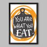 Quadro Cozinha You Are What You Eat - 45x30cm - Moldura Caixa Preto - 1