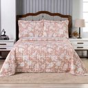 Ver imagem 2 de Kit Cobre Leito Karina Casal Micropercal 300 Fios Colcha Estampado 3 Peças Floral 1