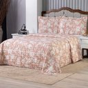 Ver imagem 3 de Kit Cobre Leito Karina Casal Micropercal 300 Fios Colcha Estampado 3 Peças Floral 1
