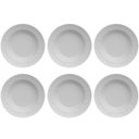Ver imagem 1 de Jogo 6 Pratos Fundos Redondos 23,5cm em Porcelana com Relevo Tassel Germer Branco