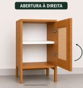 Ver imagem 1 de Mesa de Cabeceira Madeira 100% MDF, 1 Porta com Detalhe em Palhinha, Cor Freijó