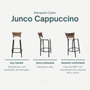 Ver imagem 3 de Kit 3 Bancos para Bancada Cozinha Gourmet Junco Cappuccino Balcão Ilha Banqueta 60cm Itagold