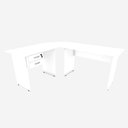 Ver imagem 3 de Escrivaninha em L Gaveteiro Suspenso Moderno 2 Gavetas MDF MDP Branco F5 Office