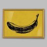 Quadro Cozinha Ilustarção Banana - 60x40cm - Moldura Caixa Madeira - 1