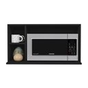 Ver imagem 5 de Suporte Microondas Aéreo 81cm com Nicho Adega Miami Preto - Lumil