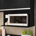 Ver imagem 1 de Suporte Microondas Aéreo 81cm com Nicho Adega Miami Preto - Lumil