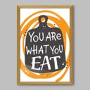 Ver imagem 1 de Quadro Cozinha You Are What You Eat - 20x30cm - Moldura Padrão Madeira
