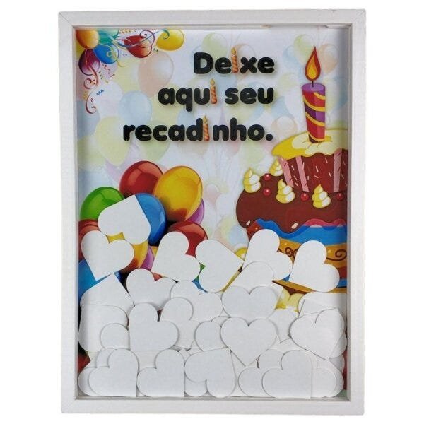 Quadro de Assinaturas para Aniversario Recadinhos Festa Decoração Bodas 15 Anos Criança Adulto Corac - 1