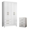 Guarda Roupa Solteiro Chile e Cômoda Vitória Branco Brilho – Moval - 1