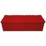 Calçadeira Baú Estofada Mel 140cm Casal com Capitonê Suede Vermelho - 2