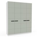 Ver imagem 3 de Roupeiro de 4 Portas e 4 Gavetas Lisboa Branco e Verde Oliva Politorno