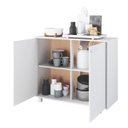 Ver imagem 3 de Balcão Multiuso para Cozinha 90x76,5cm 2 Portas e Rodízios Branco BBC14