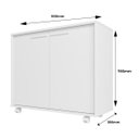 Ver imagem 4 de Balcão Multiuso para Cozinha 90x76,5cm 2 Portas e Rodízios Branco BBC14