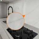 Ver imagem 5 de Kit 3 Placa Efeito Mármore Adesiva Flexível Paredes Spezia Bianco Brilho