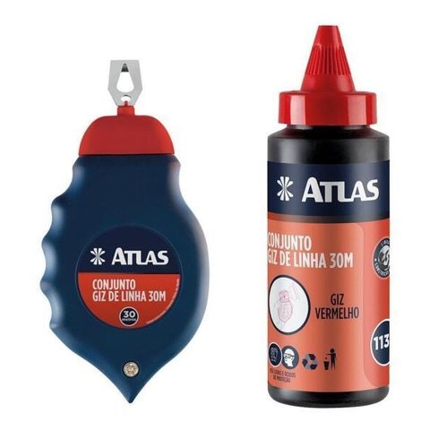 Conjunto Giz De Linha 30 Mts Drywall E Gesso Atlas