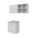 Ver imagem 3 de Lavanderia Planejada 3 Peças 1 Aéreo 1 Balcão com Tampo 1 Nicho 80cm Marselha CabeCasa MadeiraOriginals Madeiraorigina Branco