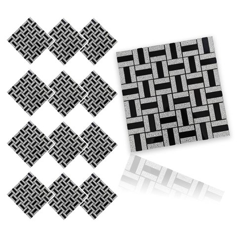 Pastilha de Vidro Autocolante Kit 12 Parede Cozinha Banheiro Sala Decorativa Facil Aplicacao Moderna