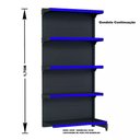 Ver imagem 3 de Gondola Parede 170 Fit Ate 3 Metros Preto 15 Bandeja Pe Azul