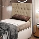 Ver imagem 2 de Cabeceira Cama Box Solteiro 90cm Diamante D10 Linho Bege - Mpozenato