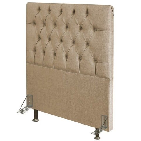 Cabeceira Cama Box Solteiro 90cm Diamante D10 Linho Bege - Mpozenato