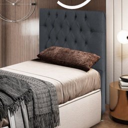 Cabeceira Cama Box Solteiro 90cm Diamante D10 Linho Chumbo - Mpozenato - 2 Cabeceira Cama Box Solteiro 90cm Diamante D10 Linho Chumbo - Mpozenato - 2