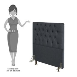 Cabeceira Cama Box Solteiro 90cm Diamante D10 Linho Chumbo - Mpozenato - 5 Cabeceira Cama Box Solteiro 90cm Diamante D10 Linho Chumbo - Mpozenato - 5