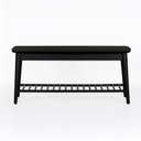 Ver imagem 1 de Banco Sapateira com Prateleira Ripada Pés de Madeira Liva 100 cm X 36 cm Preto Petar