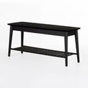 Ver imagem 2 de Banco Sapateira com Prateleira Ripada Pés de Madeira Liva 100 cm X 36 cm Preto Petar