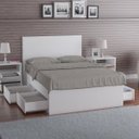 Ver imagem 2 de Cama de Casal com Cabeceira 147cm 4 Gavetas Dreams F04 Branco - Mpozenato