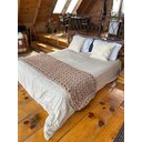 Ver imagem 5 de Manta Peseira de Maxi Tricot Queen 0,70x2,20m, Cor Areia - Magma Cotton