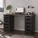 Ver imagem 1 de Escrivaninha Mesa Home Office 10 Gavetas Due Ii Nogal/preto