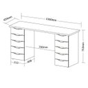 Ver mais imagens de Escrivaninha Mesa Home Office 10 Gavetas Due Ii Nogal/preto