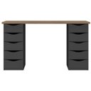 Ver imagem 4 de Escrivaninha Mesa Home Office 10 Gavetas Due Ii Nogal/preto