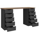 Ver imagem 2 de Escrivaninha Mesa Home Office 10 Gavetas Due Ii Nogal/preto