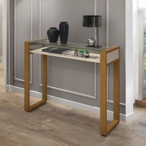 Aparador New Vidro Temperado Seguro Hall Entrada Sala Buffet:off White