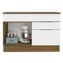 Ver imagem 4 de Balcão Gabinete de Pia 120 cm 1 Portas e 2 Gavetas (Com Tampo) Rustic/Branco Stella Madesa