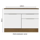 Ver imagem 3 de Balcão Gabinete de Pia 120 cm 1 Portas e 2 Gavetas (Com Tampo) Rustic/Branco Stella Madesa