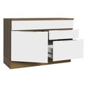 Ver imagem 5 de Balcão Gabinete de Pia 120 cm 1 Portas e 2 Gavetas (Com Tampo) Rustic/Branco Stella Madesa