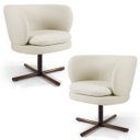 Ver imagem 1 de Kit 2 Poltronas Decorativas Melissa Base Xis Giratória B-309 Veludo Bege - Domi