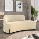 Ver imagem 2 de Sofá 3 Lugares Orgânico 180cm Pé Ferro Preto Morgan Suede Bege D03 - D’Rossi