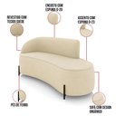 Ver imagem 3 de Sofá 3 Lugares Orgânico 180cm Pé Ferro Preto Morgan Suede Bege D03 - D’Rossi
